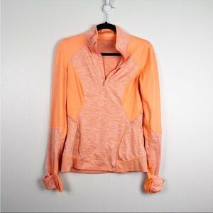 Zella Womens‎ 1/4 Zip Athletic Pullover Orange Sz S